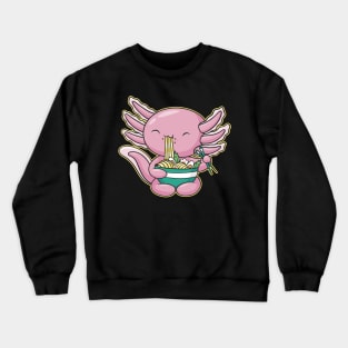 Cute Axolotl Eating Ramen Crewneck Sweatshirt